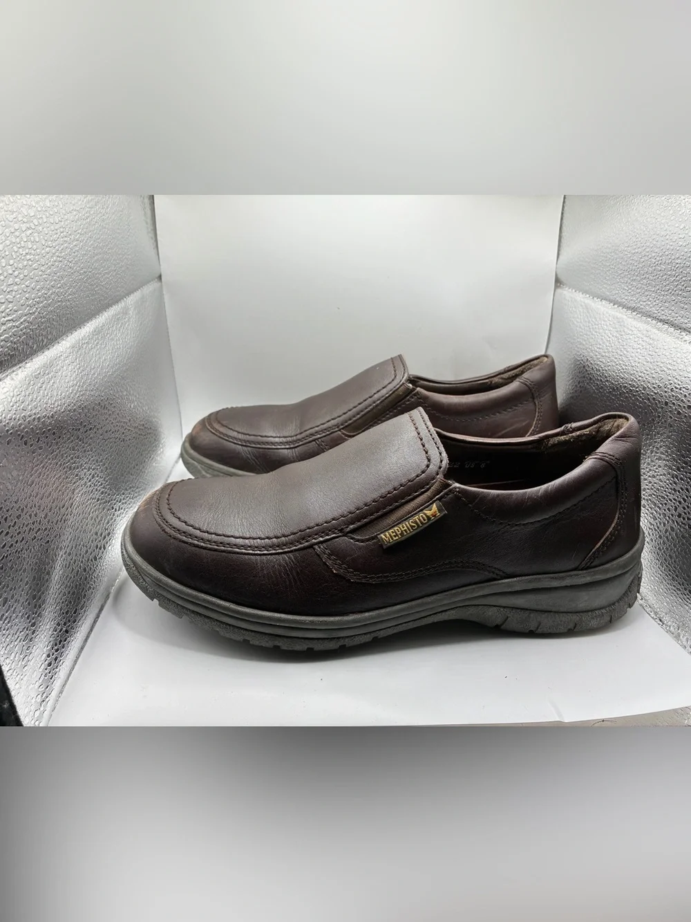 Mephisto Air Jet Leather Slip on Shoes Comfort Walking Loafers Brown Men’s 8.5